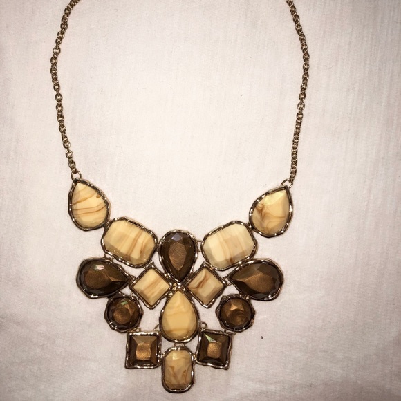 Yellow and chocolate necklace - Picture 1 of 4